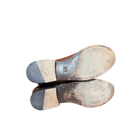 FRYE BACK ZIP BROWN DISTRESSED LEATHER RIDING boot size 10B - Picture 7 of 10